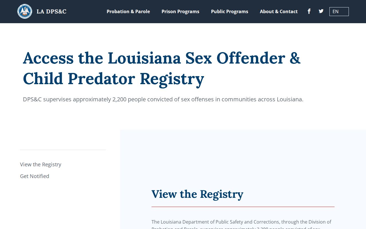 Terrebonne Parish sex offender search Louisiana registry gateway